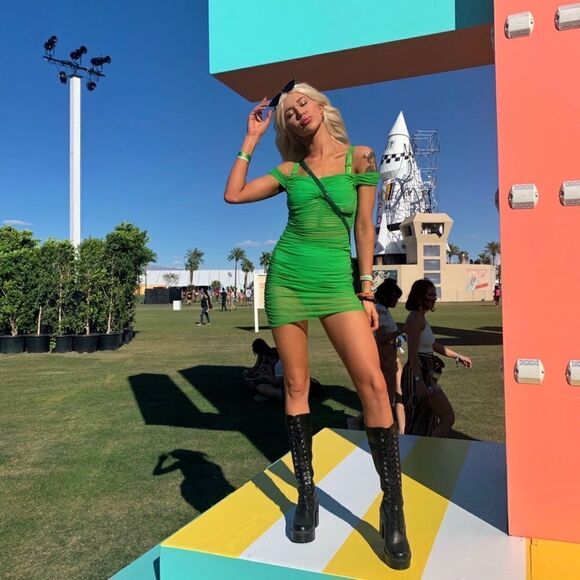 DANIELLE GUIZIO Lynx Dress in True Green size xs - Picture 1 of 12